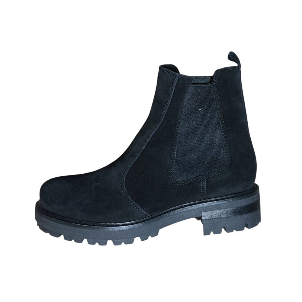 La Canadienne Womens Black Suede Chelsea Boots With Lug Sole Size 7 NWOB - Picture 4 of 9